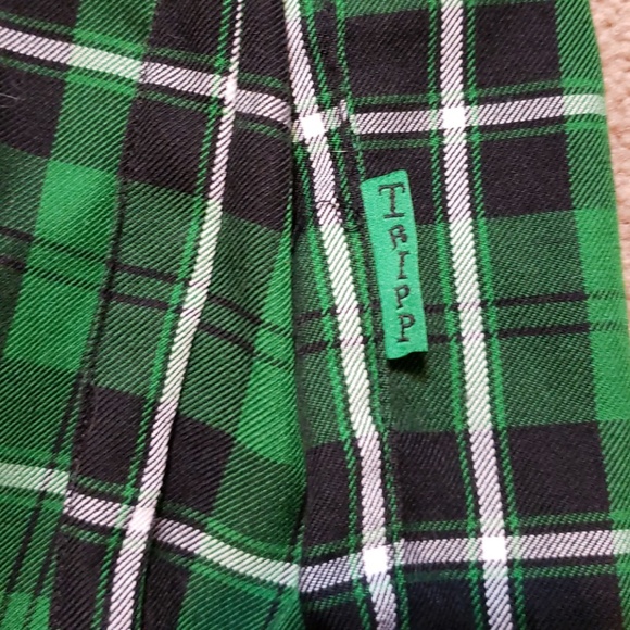 tripp nyc green plaid skirt